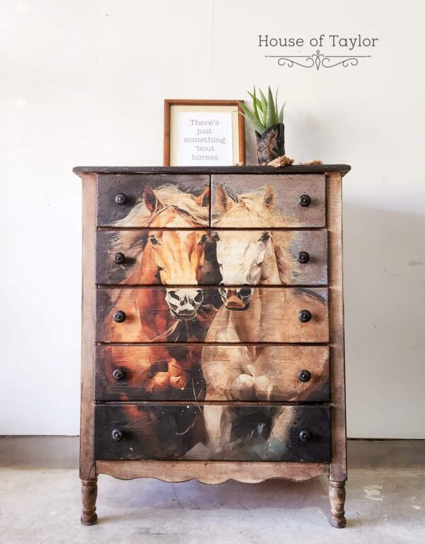 Majestic Horses - Mint Decoupage Paper